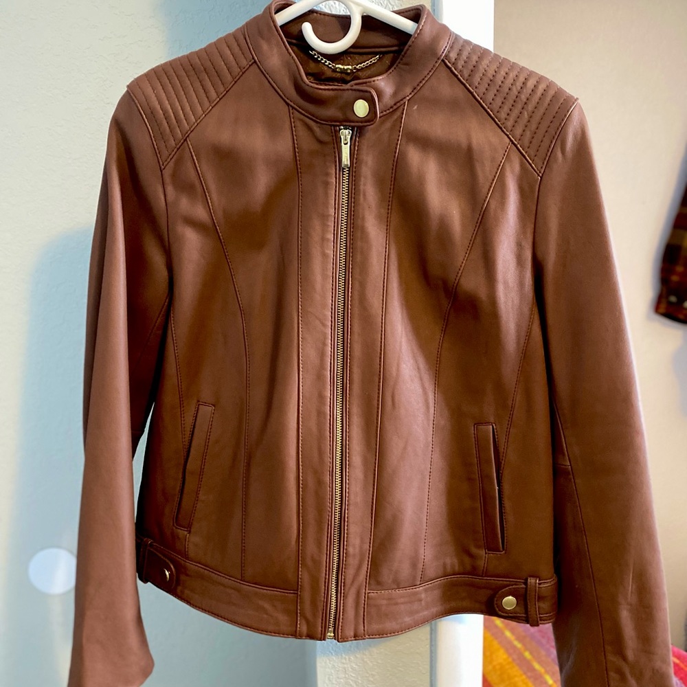 Cole Hana Leather Moto Jacket